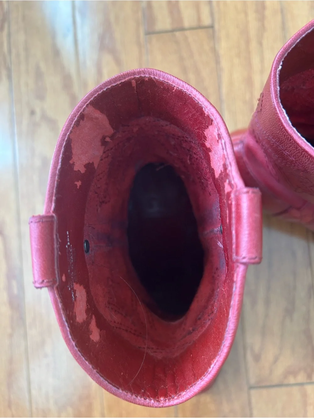 Red Women's Leather Cowboy Boots ankle boots. Leather uppers, man made lining.